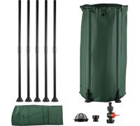 Tonneau de récupération d'eau de pluie portable avec filtre de sortie et vanne de trop-plein, bâche en PVC 500D, kit de 100 l