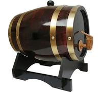 Tonneau de Stockage de Vin RéTro en Bois, Doublure en Feuille D'Aluminium pour DéCoration de Bar de FêTe (10-50l)(E,5L)