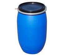 Tonneau en plastique bleu Joint 120 l avec circlip et couvercle Offre Spéciale. plastique couvercle Fût rond stand Tonneau Fût spund
