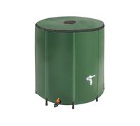 Tonneau récupérateur d'eau de pluie avec robinet et protection anti-débordement 500 L vert