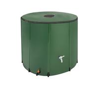 Tonneau récupérateur d'eau de pluie avec robinet et protection anti-débordement 750 L vert