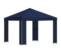 Tonnelle 3 x 3 m polyester bleu et acier 190 g/m2 auvent gazebo | Polyester imperméable, cadre en acier stable, style industriel, installation facile, adapté pour terrasse et jardin, stable