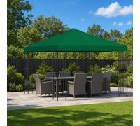 Tonnelle 3 x 3 m vert polyester et acier 190 g/m² | Cadre en acier, toit en polyester enduit de PA, ventilation à deux niveaux, trou de drainage, hydrofuge