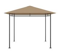Tonnelle 3 x 3 x 2,7 m taupe 180 g/m² avec structure en acier et toit revêtu de PA, idéale pour les sports de plein air, les fêtes et les pique-niques, compacte et facile à ranger