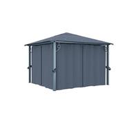 vidaXL Pavillon avec rideaux 300×300 cm Anthracite Aluminium