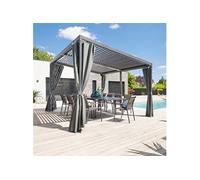 Hespéride – Pergola bioclimatique AVILA 4 x 3 m Graphite – Structure et lames simples en aluminium