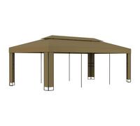vidaXL Pavillon avec double toit 3x3x2,7 m Taupe 180 g/m