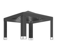 Tonnelle avec double toit et lumières LED 3x3 m Anthracite-AKO7731038760064