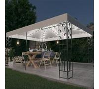 Tonnelle avec double toit et lumières LED 3x4 m Blanc Blanc G
