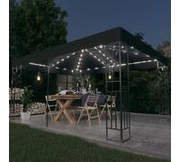 Tonnelle avec Double Toit et Lumières LED 3x4m Blanc Belvédère Pavillon vidaXL