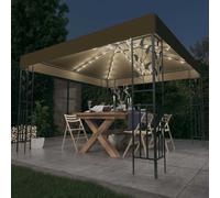 Tonnelle avec Guirlande Lumineuse LED 3x3 m Bordeaux Belvédère Pavillon vidaXL