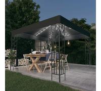 Tonnelle avec Guirlande Lumineuse LED 3x3 m Bordeaux Belvédère Pavillon vidaXL