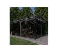Tonnelle avec moustiquaire et lumières LED 4x3x2,73m Anthracite