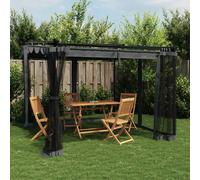 Tonnelle avec Parois en Filet Belvédère Pavillon Patio Extérieur Acier vidaXL