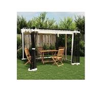 vidaXL Pavillon 4003908 3x3 m Acier avec parois en filet Crème