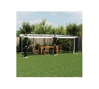 vidaXL Pavillon avec murs en filet Crème 6x3 m Acier