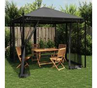 vidaXL Pavillon avec murs en filet Crème 2,93x2,93 m Acier