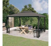 vidaXL Pavillon avec parois latérales et double toit 3x3 m Anthracite