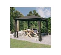 vidaXL Pavillon avec parois latérales & double toit 3x3 m Anthracite
