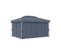 vidaXL Pavillon avec rideau 4x3 m Anthracite Aluminium