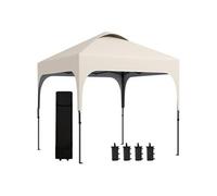 Outsunny - Tonnelle barnum de jardin Pop-up pliant - Acier - 253x253x268cm - Beige