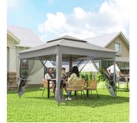 Tonnelle Barnum de Jardin Pop-up Pliant Acier Polyester imperméabilisé Anti UV moustiquaires + Sac de Transport