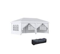 Outsunny Tonnelle de Jardin 3x6m Barnum Pliant avec Côtés Amovibles - Tente de Réception Structure en Acier Renforcée - Abri de Jardin Pop-up pour Mariage, Fête et Marché, Sac de Transport, Blanc