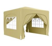 Outsunny Tonnelle pliante pop-up 3x3 m – Hauteur réglable, sac de transport inclus, UPF50+ – Sable