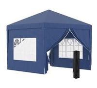 Tonnelle barnum pop-up pliant dim. 3L x 3l x 2,58H m 2 fenêtres sac transport acier Oxford bleu Bleu G