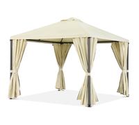 Tonnelle beige avec rideaux Madrid 3 x 3m Garden Point