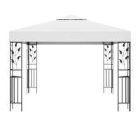 Tonnelle blanche 3 x 3 m, 180 g/m², avec structure en acier | Auvent ventilé avec revêtement PA, coins renforcés, fermetures à crochet et boucle, résistant à la rouille