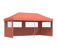 Tonnelle de fête 292 x 580 x 315 cm Terre cuite Oxford | Cadre en acier robuste, housse imperméable avec protection UV, pliable et facile à nettoyer, comprend des cordes et des