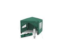 Tonnelle de jardin 3x3m pliable avec portes et fenêtres vert