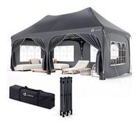 Tonnelle de jardin 3x6m Pliable Barnum avec 6 parois amovibles Gris gris