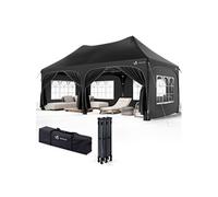 Tonnelle de jardin 3x6m Pliable Barnum avec 6 parois amovibles Noir