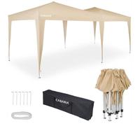 CASARIA® Tonnelle de jardin Capri 3x6m crème Pop-Up hydrofuge sac transport protection UV 50+ tente réception pavillon pliable