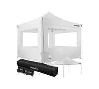 Tonnelle de jardin aluminium pliable étanche 4 pièces polyester blanc