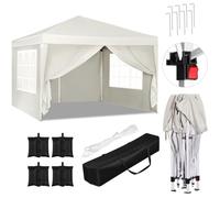 Tonnelle de Jardin avec 4 Sacs de Sable - WOLTU Tente Pliante - 3x3m - Beige W0UETT0736
