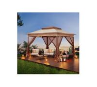 Tonnelle de Jardin Pliante 3.3x3.3m imperméable-VINGLI-Barnum avec 4 Moustiquaires Latérales Anti-UV 50±