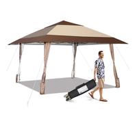 Tonnelle de Jardin Pliante - COSTWAY - 4 x 4M - UPF50+ - Hauteur Réglable - Sac Portable