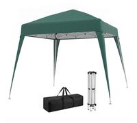 Tonnelle de jardin pliante - Outsunny - protection UV - sac de transport - acier et tissu oxford - 240 x 240 x 250 cm - vert foncé