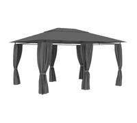 Tonnelle de jardin/Tente de réception, mango, avec rideaux, 4 x 3 m, Anthracite t142