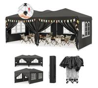 Tonnelle de Jardin - WOLTU Barnum Pliant 3x6m - Système Pop-up - 6 Parois Amovibles - Gris
