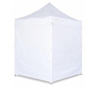 Tonnelle pliante 2x2 m acier Standard – profil hexagonal 40 mm, bâche 450 g/m², 4 parois latérales pleines, sac à roulettes - Blanc