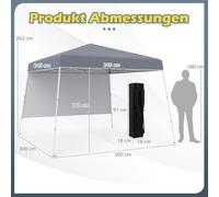 Tonnelle pliante 3 x 3 m, imperméable, protection solaire, grise