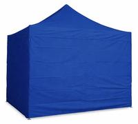 Tonnelle pliante 3x3 m acier Standard – profil hexagonal 40 mm, bâche 450 g/m², 4 parois latérales pleines, sac à roulettes - Bleu
