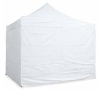 Tonnelle pliante 3x3 m acier Standard – profil hexagonal 40 mm, bâche 450 g/m², 4 parois latérales pleines, sac à roulettes - Blanc