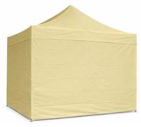 Tonnelle pliante 3x3 m acier Standard – profil hexagonal 40 mm, bâche 450 g/m², 4 parois latérales pleines, sac à roulettes - Olive
