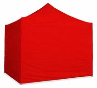 Tonnelle pliante 3x3 m acier Standard – profil hexagonal 40 mm, bâche 450 g/m², 4 parois latérales pleines, sac à roulettes - Rouge