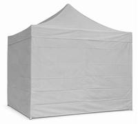Tonnelle pliante 3x3 m ALU Standard – profil hexagonal 40 mm, bâche 450 g/m², 4 parois latérales pleines, sac à roulettes - Gris